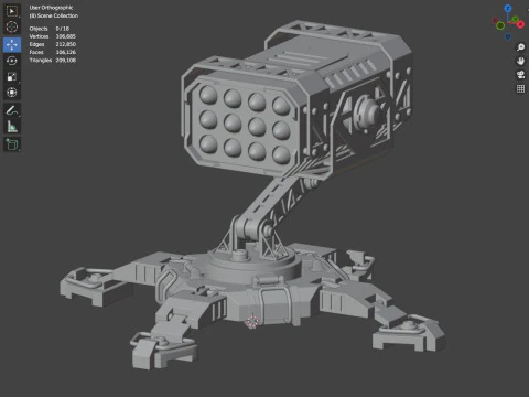 Missile Launcher 1 - Clay 3D Model