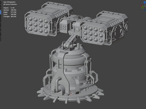 Missile Launcher 2 - Clay 3D Model