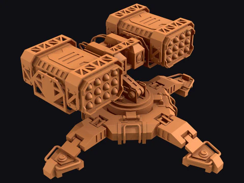 Missile Launcher 3 - Clay 3D Model