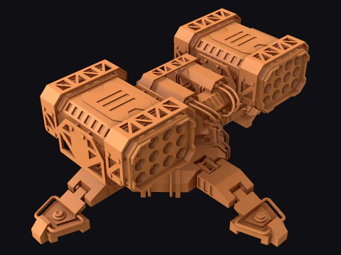 Missile Launcher 3 - Clay 3D Model
