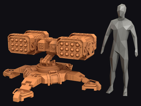 导弹发射器 3 - 粘土 3D 模型