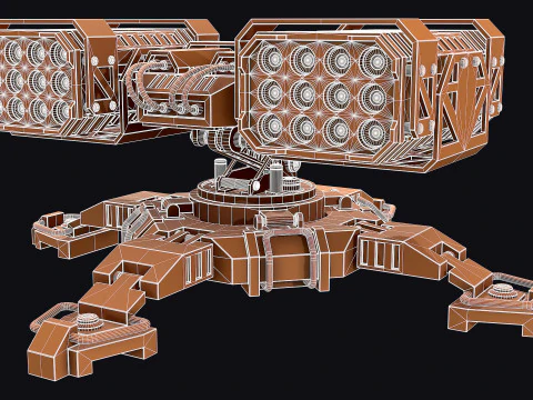 Missile Launcher 3 - Clay 3D Model
