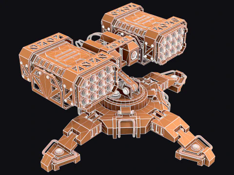Missile Launcher 3 - Clay 3D Model