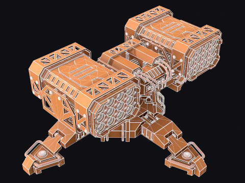 Missile Launcher 3 - Clay 3D Model