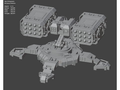 导弹发射器 3 - 粘土 3D 模型