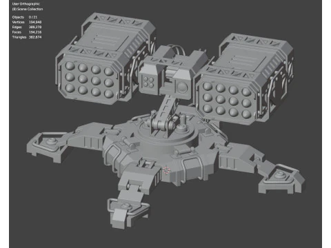 Missile Launcher 3 - Clay 3D Model