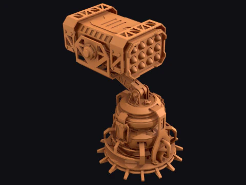 Missile Launcher 4 - Clay 3D Model