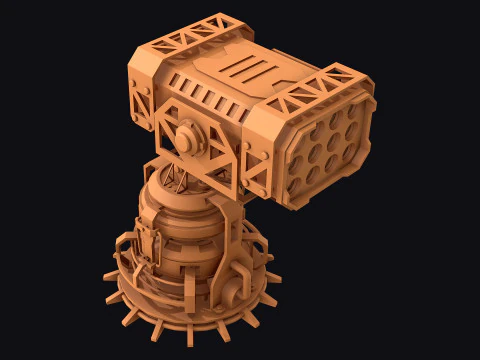 Missile Launcher 4 - Clay 3D Model