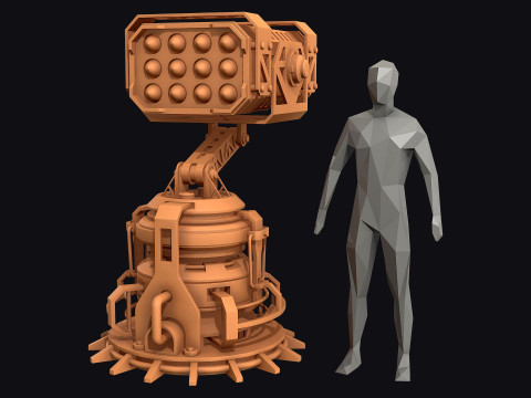 Lançador de mísseis 4 - Argila Modelo 3D