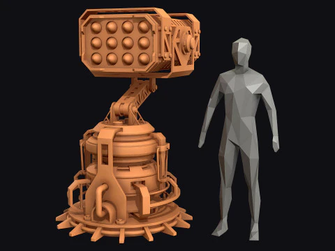 Missile Launcher 4 - Clay 3D Model