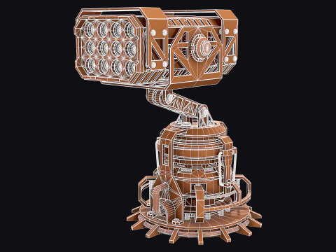 Missile Launcher 4 - Clay 3D Model