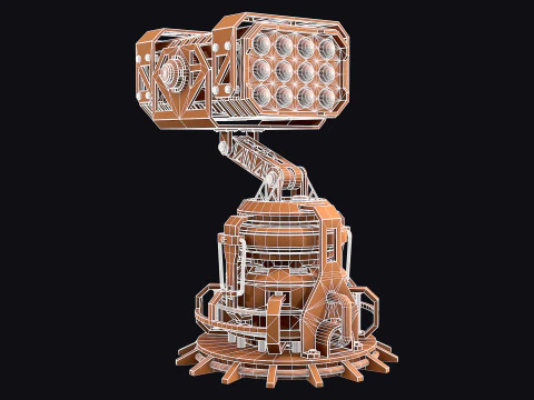 Missile Launcher 4 - Clay 3D Model
