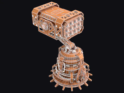 Missile Launcher 4 - Clay 3D Model