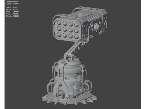 Lançador de mísseis 4 - Argila Modelo 3D