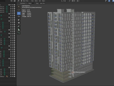 Mixed Use Building 3 3D Model