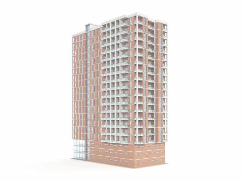 Brick Building 3 3D Model