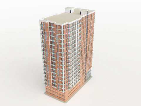Brick Building 3 3D Model