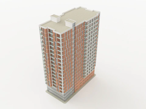 Brick Building 3 3D Model