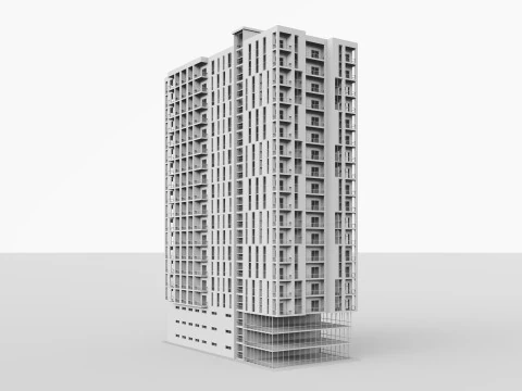 Brick Building 3 3D Model