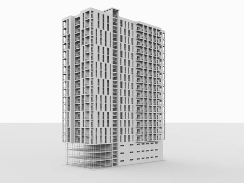 Brick Building 3 3D Model