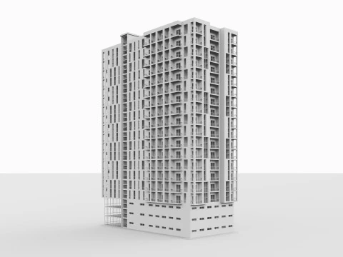 Brick Building 3 3D Model