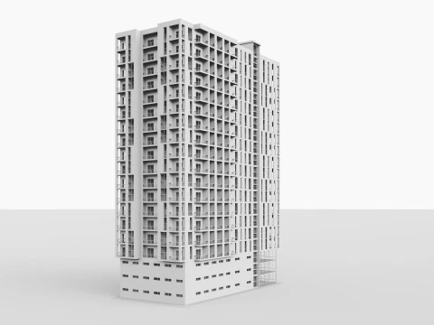 Brick Building 3 3D Model