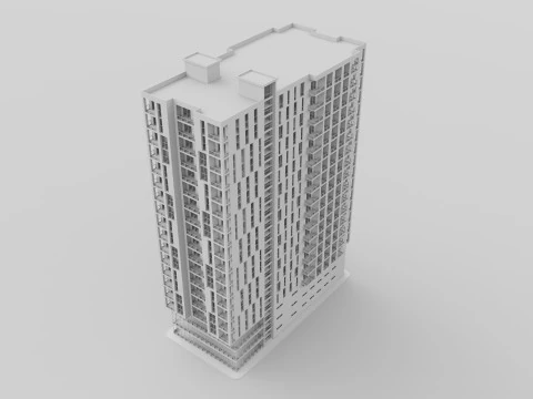Brick Building 3 3D Model