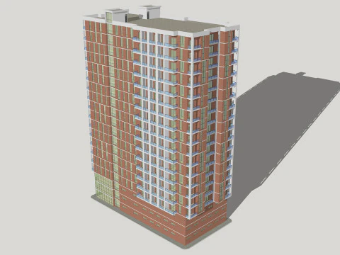 Brick Building 3 3D Model