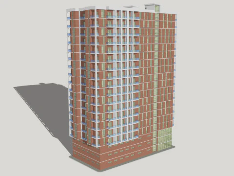 Brick Building 3 3D Model
