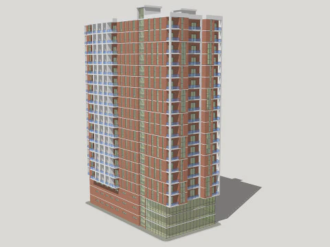 Brick Building 3 3D Model
