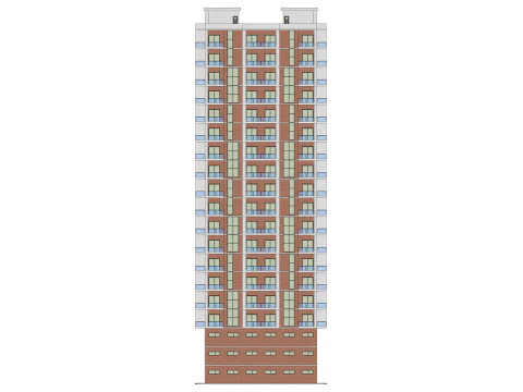 Brick Building 3 3D Model