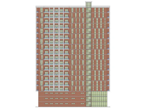 Brick Building 3 3D Model