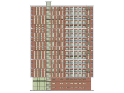 Brick Building 3 3D Model