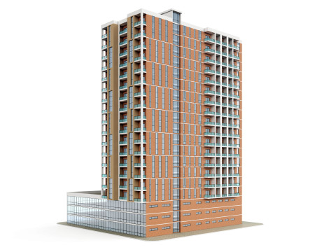 Цегляний будинок 4 3D Модель