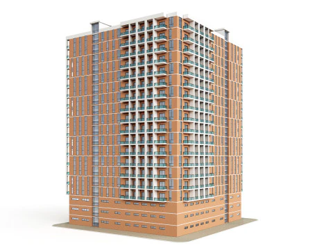 Brick Building 4 3D Model