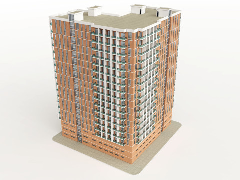 Цегляний будинок 4 3D Модель