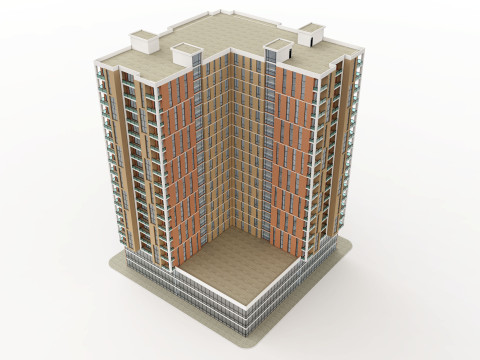 Цегляний будинок 4 3D Модель