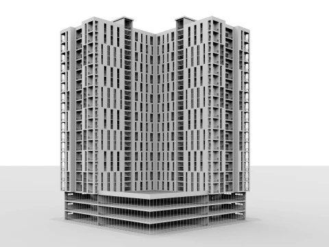 Brick Building 4 3D Model
