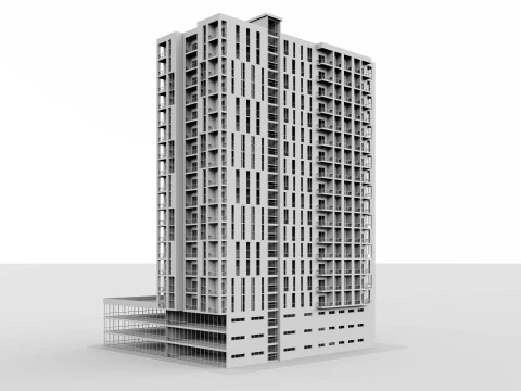 Brick Building 4 3D Model