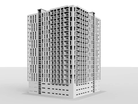Brick Building 4 3D Model