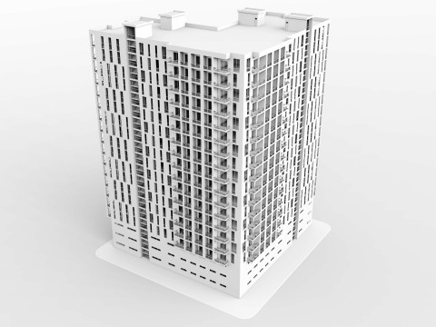 Цегляний будинок 4 3D Модель