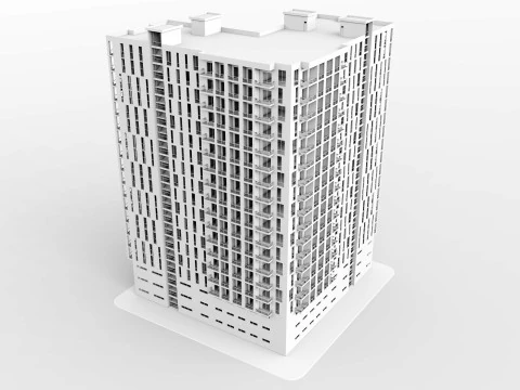Brick Building 4 3D Model