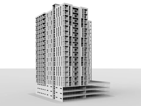 Brick Building 4 3D Model