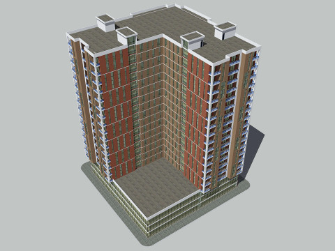 Цегляний будинок 4 3D Модель