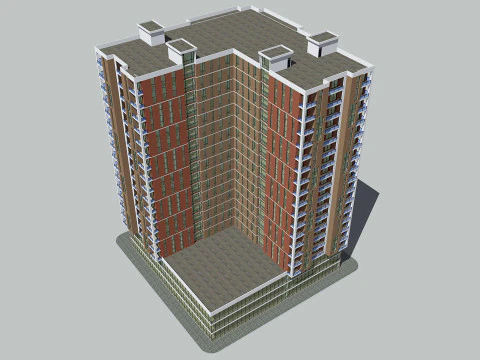 Brick Building 4 3D Model