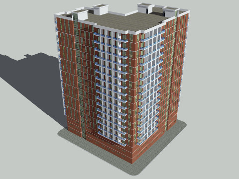 Цегляний будинок 4 3D Модель