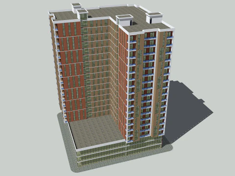 Brick Building 4 3D Model