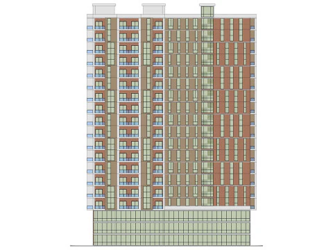 Brick Building 4 3D Model
