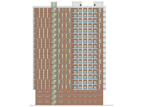 Brick Building 4 3D Model