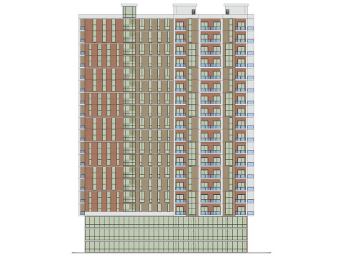 Цегляний будинок 4 3D Модель